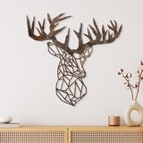 Opviq zidna dekoracija Rusty Deer 2, 49x50 cm, 1.5 mm, Braon Cene
