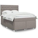 vidaXL Box spring postelja z vzmetnico taupe 160x200 cm blago Cene