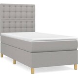  Okvir kreveta s oprugama i madrac svjetlosivi 80x200cm tkanina | shoptok.hr