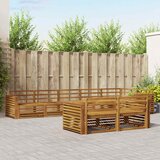  Set vanjskih sofa 8 kom. Prirodna Čvrsto drvo akacije Smeđa 410 x 172,5 x 73 cm | shoptok.hr