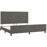  Posteljni okvir z vzglavjem temno siv 200x200 cm žamet, (20735386) | Shoptok.si