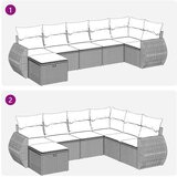 vidaXL 7-dijelni set vrtnih sofa sivi od poliratana | shoptok.hr