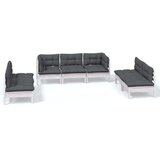  Vrtna sedežna garnitura 7-delna z blazinami trdna borovina, (20971887) | Shoptok.si