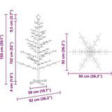 vidaXL Drveno božićno drvce Prirodna 150 cm Masivna borovina | shoptok.hr