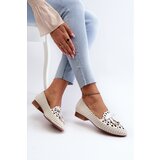 Boto White Women's Cutout Ballerina Flats with Bow Nestavia | Shoptok.si