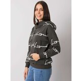 Fashion Hunters Dark khaki plus size sweatshirt with a pocket from Jossy Cene