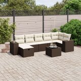 vidaXL 8-dijelni set vrtnih sofa s jastucima smeđi od poliratana | shoptok.hr