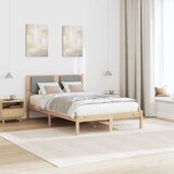  Krevetni okvir s tapiciranim uzglavljem Svijetlo siva Smeđa 120 x 200 cm | Shoptok.si