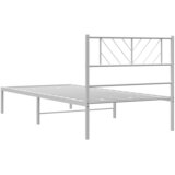  Metalni okvir za krevet s uzglavljem bijeli 90 x 190 cm | shoptok.hr