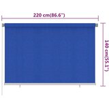  Vanjska roleta za zamračivanje 220 x 140 cm plava HDPE | shoptok.hr