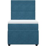 vidaXL Box spring postelja z vzmetnico temno modra 100x200 cm žamet | Shoptok.si