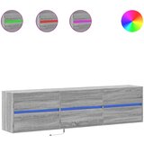 Maison Chic Stenska TV omarica - TV stojalo - Televizijska omarica z LED lučkami siva sonoma 180x31x45 cm, (21701165) | Shoptok.si