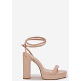 Boto Women's Heeled Sandals With Strap Beige Fevenne | Shoptok.si
