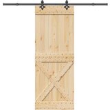 vidaXL Drsna vrata s kompletom vodil 85x210 cm trdna borovina | Shoptok.si