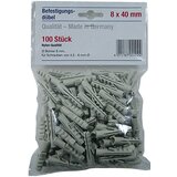 Komplet razcepnih zidnih vložkov (premer vložka: 8 mm, dolžina: 40 mm, 100 kosov, najlon) Cene