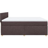 vidaXL Krevet s oprugama i madracem tamnosmeđi 200x200 cm od tkanine | shoptok.hr