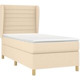  Box spring postelja z vzmetnico krem 80x200 cm blago, (20897109) | Shoptok.si