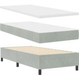 Box Spring Krevet s Madracem Svjetlosiva 100x200 cm Baršun | shoptok.hr