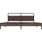 Metalni okvir kreveta bez madraca smeđa boja hrasta 200x200 cm | shoptok.hr