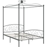  Okvir za krevet s nadstrešnicom sivi metalni 140 x 200 cm | shoptok.hr