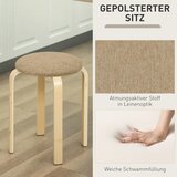  Tapecirane stolice u setu od 4 slagajuće lakirana površina drvene noge kaki boja | shoptok.hr