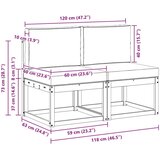  2 Kos Srednji zunanji kavč Masiven les akacije Bela, (5000271133) | Shoptok.si