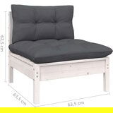 Vrtna sedežna garnitura 11-delna z blazinami bela borovina, (20973602) | Shoptok.si
