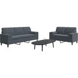 vidaXL Sedežna garnitura 2-delna z blazinami temno siv žamet | Shoptok.si