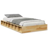 vidaXL posteljni okvir brez vzmetnice 90x190 cm masivni les hrast, (21791660) | Shoptok.si