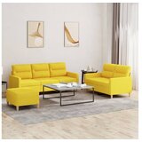 vidaXL 3-dijelni set sofa s jastucima svjetložuti od tkanine Cijene