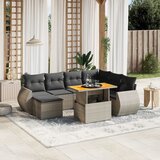 Maison Chic Seti vrtnega pohištva - Vrtna garnitura - Vrtni pohištvo set 8-delna z blazinami siv poli ratan, (21799246) | Shoptok.si