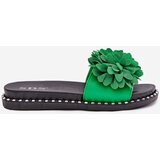 Boto Ladies flip flops decorated with flowers green Cellanen | shoptok.hr
