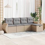 vidaXL 5-dijelni vrtni set sofa s jastucima bež od poliratana | shoptok.hr