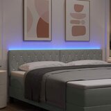  LED glava kreveta s LED trakama Svijetlo siva 180 cm Baršun | shoptok.hr