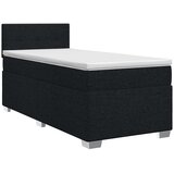  Boxspring krevet s madracem Crna 90 x 190 cm Tkanina - Crna 90 x 190 cm Prošiveno gumbima | shoptok.hr