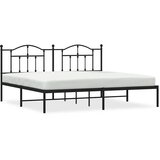  Metalni okvir za krevet s uzglavljem crni 200x200 cm | shoptok.hr
