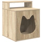 vidaXL Mačja hiša Sonoma 42.5 x 40 x 52.5 cm Konstruiran les, (5000111157) | Shoptok.si