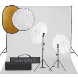 vidaXL komplet za foto studio z lučmi, ozadjem in odbojnikom | Shoptok.si