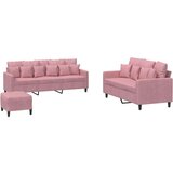  3-dijelni set sofa s jastucima ružičasti baršunasti | shoptok.hr