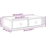 vidaXL Stenska polica s predali črn 60x28x15 cm inženirski les | Shoptok.si