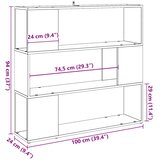 Ormarić za knjige/Sobna pregrada staro drvo 100x24x94 cm | shoptok.hr