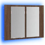  LED ormarić s ogledalom smeđa boja hrasta 60x12x45 cm drveni | shoptok.hr