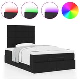 vidaXL Otomanski posteljni okvir z vzmetnico črn 120x190 cm blago, (21608171) | Shoptok.si