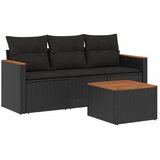  The Living Store Vrtna sedežna garnitura 4-delna z blazinami črna poli ratan - Vrtna Sedežna Garniture, (21452920) | Shoptok.si
