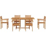 vidaXL Vrtni set za objed 7 pcs Smeđa | shoptok.hr