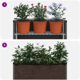  Vrtna visoka greda Siva 50 x 30 x 22 cm WPC in aluminij, (5000287735) | Shoptok.si