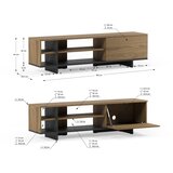Marckeric Crna/u prirodnoj boji TV komoda u dekoru hrasta 160x44x36 cm Cequoia – | shoptok.hr
