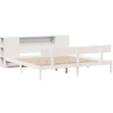 vidaXL Krevet s regalom z knjige bez madraca bijeli 180x200cm borovina | shoptok.hr