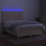  Krevet box spring s madracem LED krem 140x200 cm od tkanine | shoptok.hr
