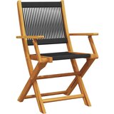  3-dijelni bistro set od polipropilen i masivnog drva crni | shoptok.hr